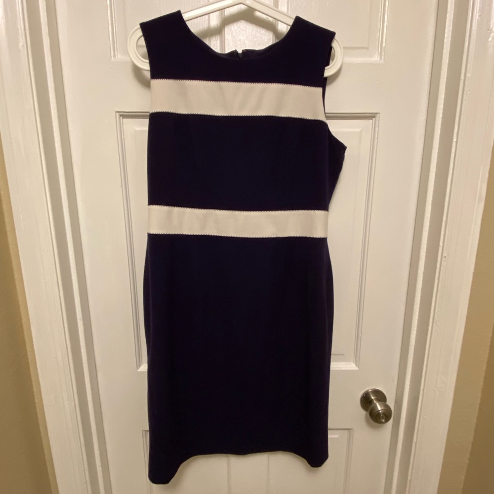Calvin Klein Blue and White size 12 Shift Dress